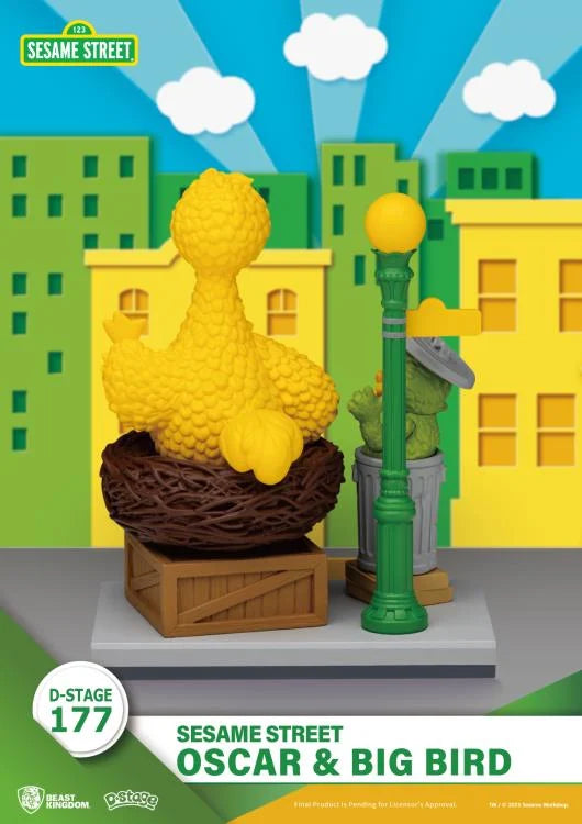 BEAST KINGDOM - Sesame Street D-Stage DS-177 Oscar & Big Bird Statue (Pre-Order Ships 1st Quarter 2026)