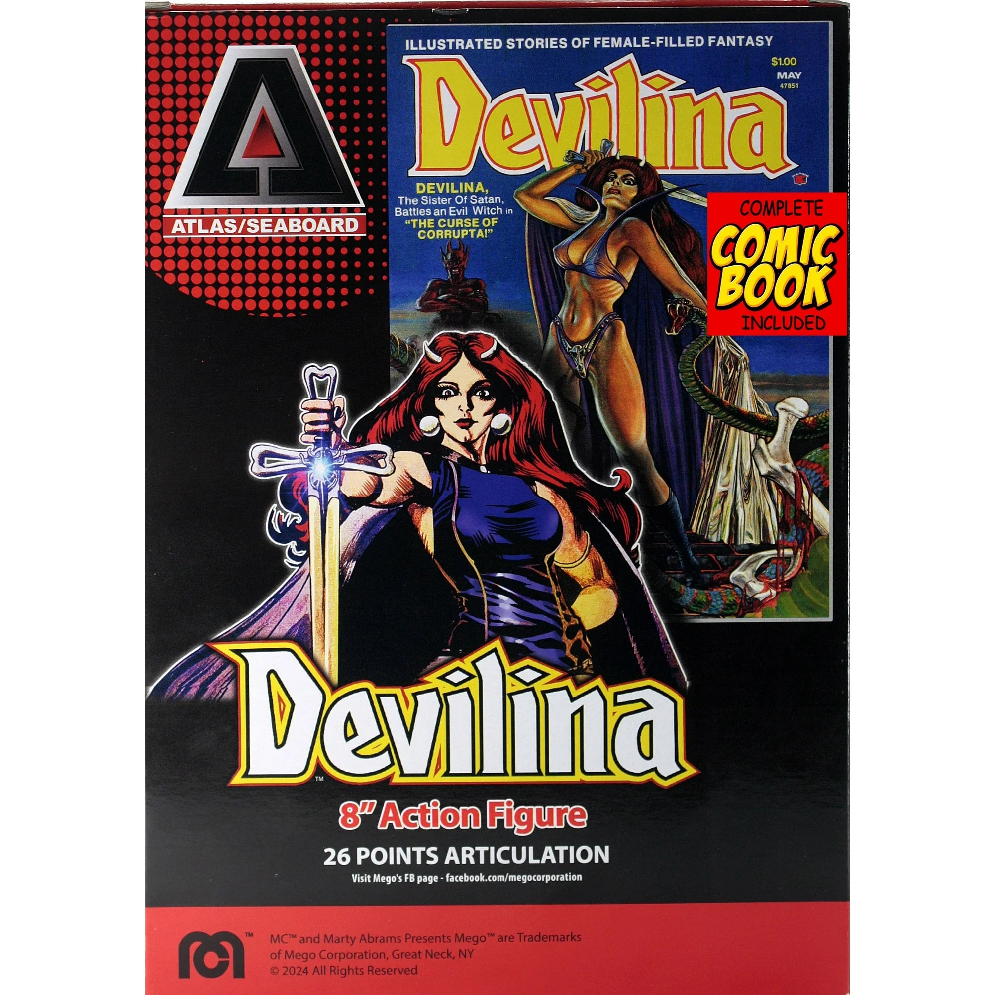 Mego - Atlas Comics - Devilina 8" Action Figure With Comic