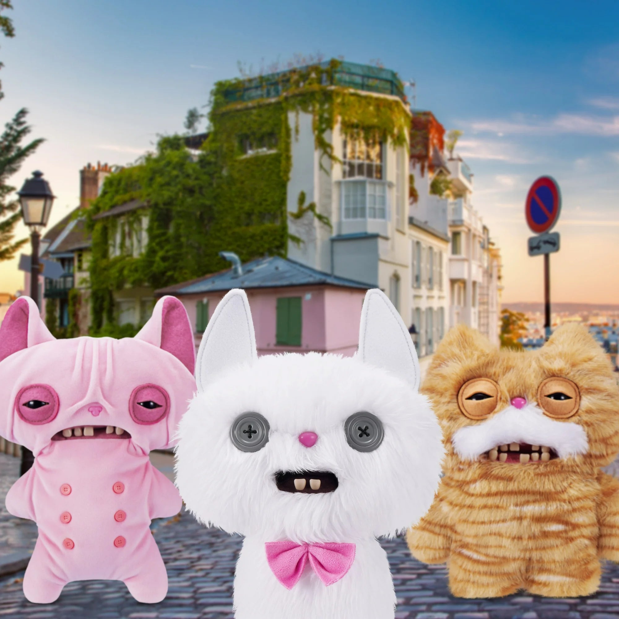 Fuggler Alley Cats Cheezee (White) 9-Inch Plush Figure