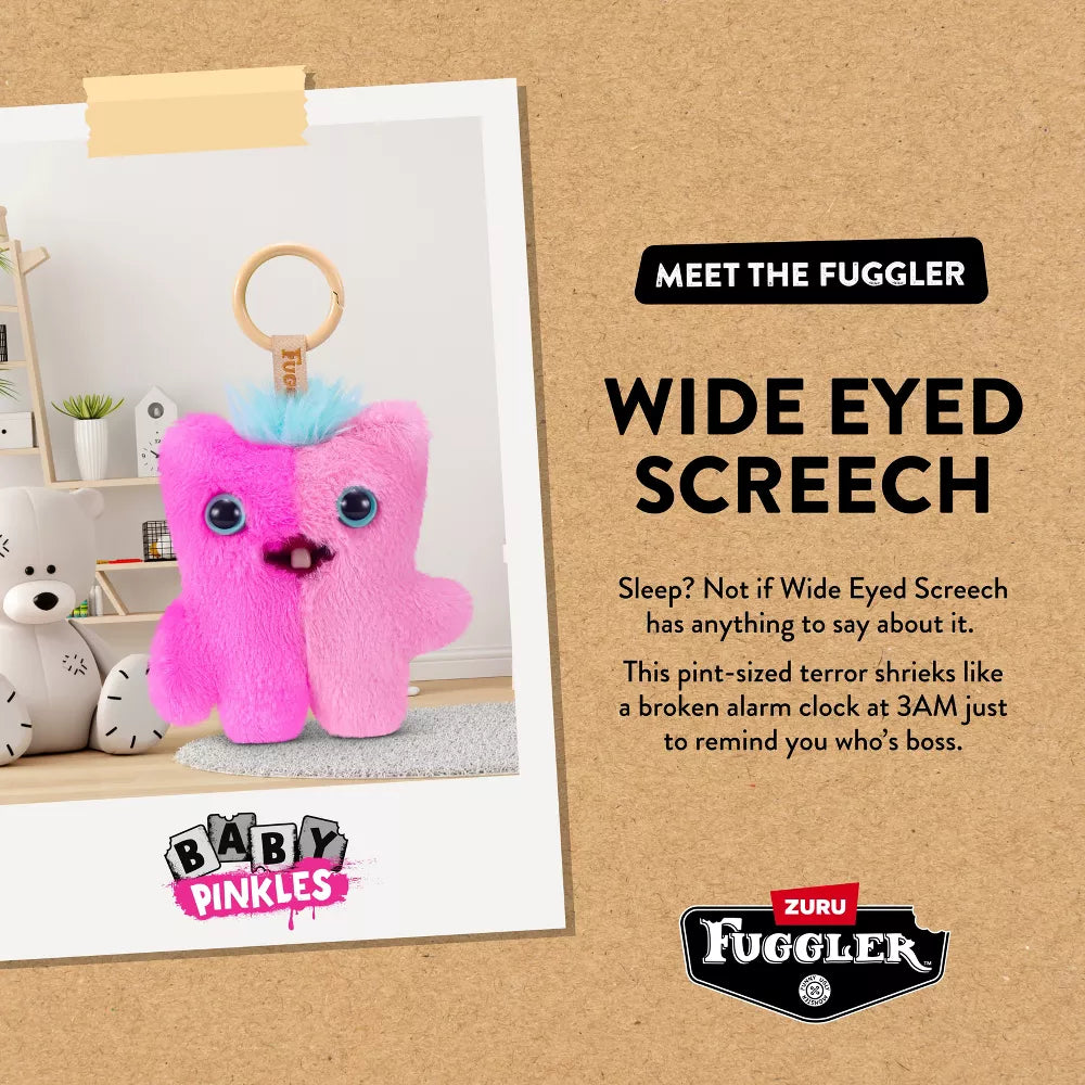 Fuggler - Baby Pinkles - Wided Eyed Screech 3.5-Inch Plush Keyring