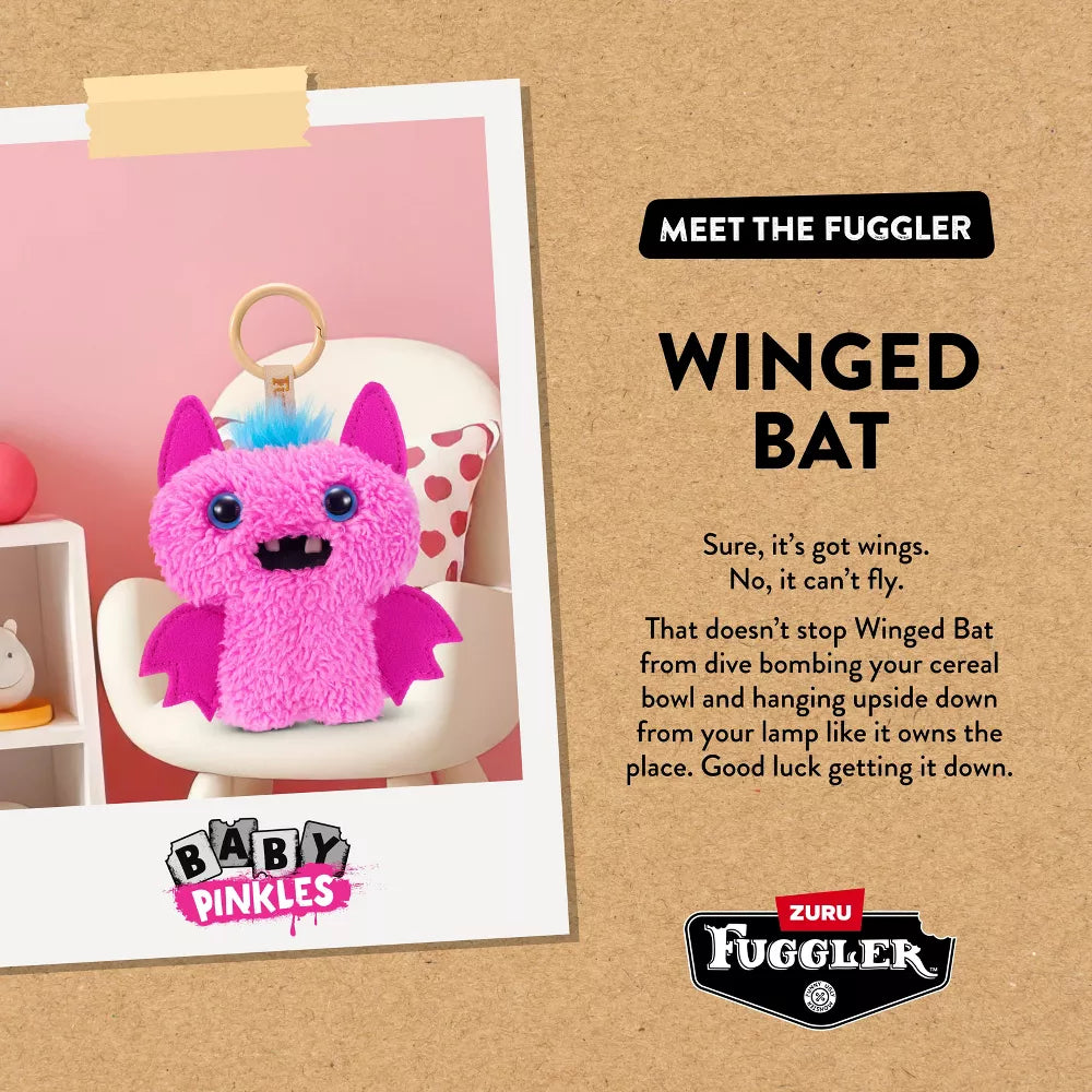 Fuggler - Baby Pinkles - Winged Bat 3.5-Inch Plush Keyring