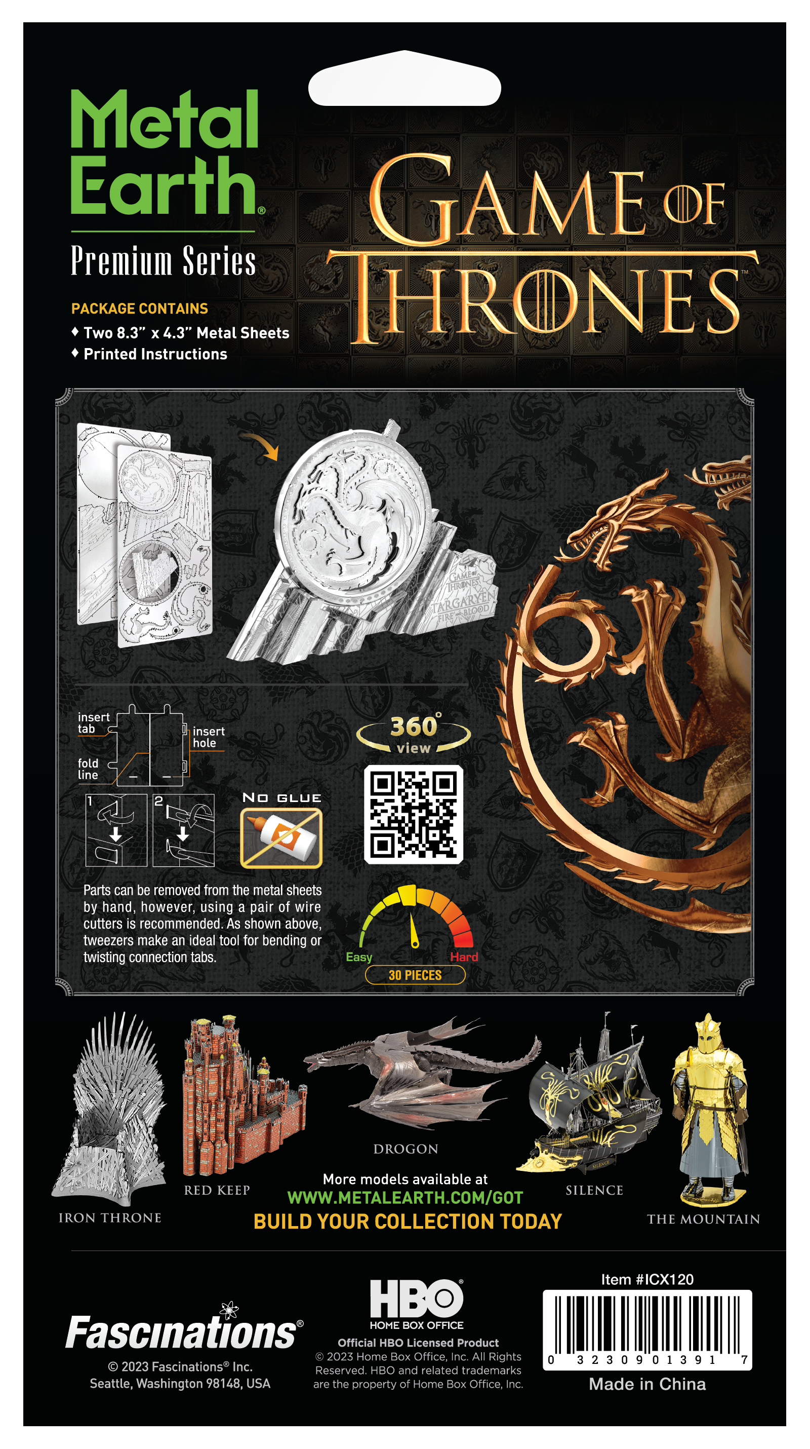 Metal Earth - Premium Series - Game of Thrones: Targaryen Sigil Model Kit