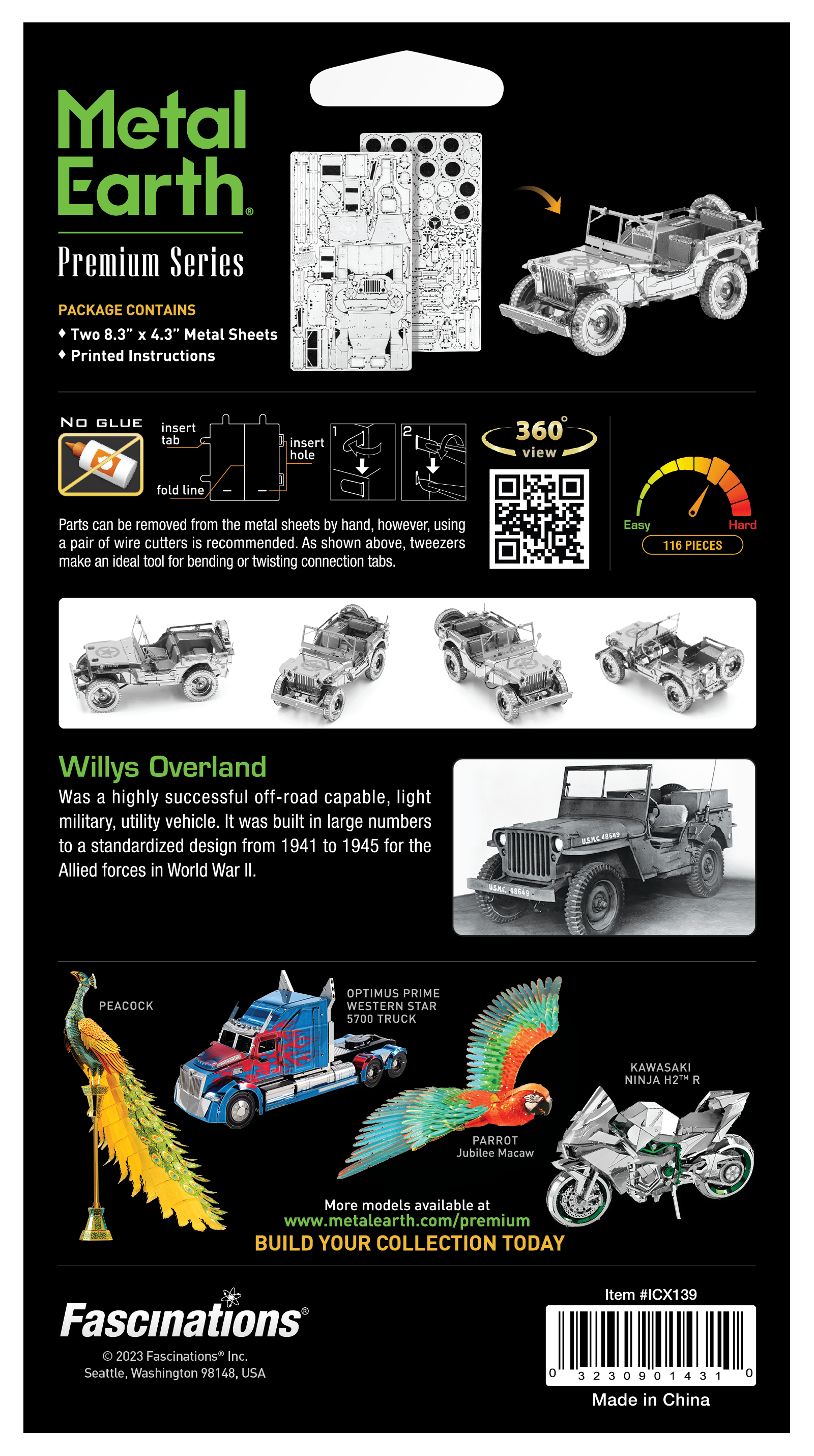 Metal Earth - Premium Series - Willys Overland Model Kit