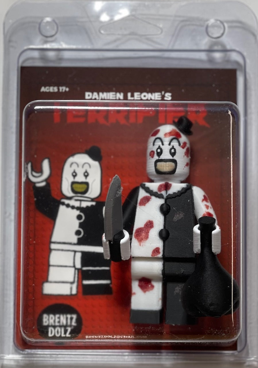 Brentz Dolz Terrifier 2 - Art the Clown Bloody 4" Block Men Figure