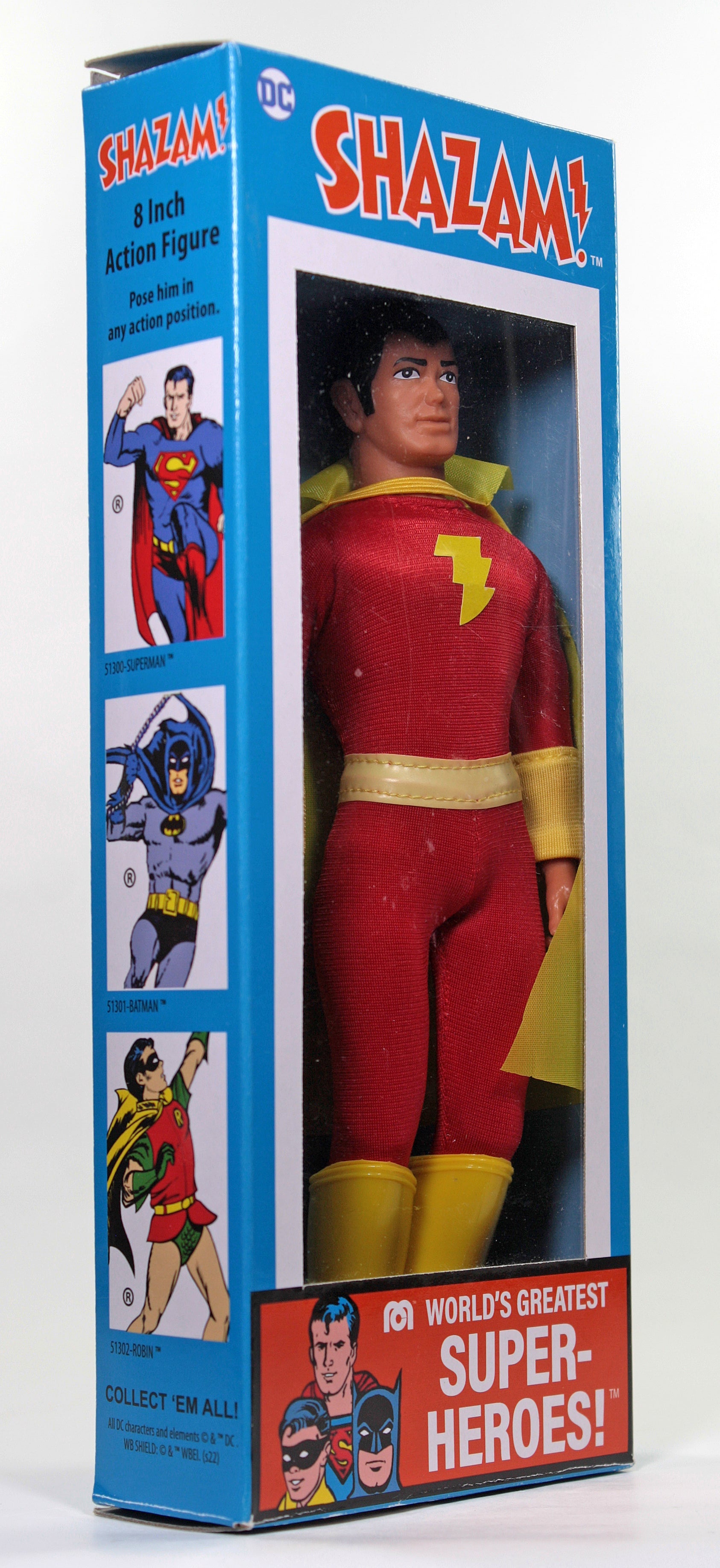 Damaged Package Mego Wave 16 - Shazam 50th Anniversary World's Greatest Superheroes (Classic Box) 8" Action Figure