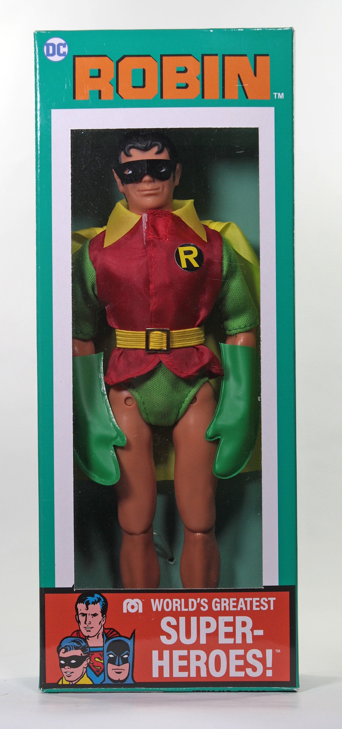 Damaged Package Mego Wave 16 - Robin 50th Anniversary World's Greatest Superheroes (Classic Box) 8" Action Figure