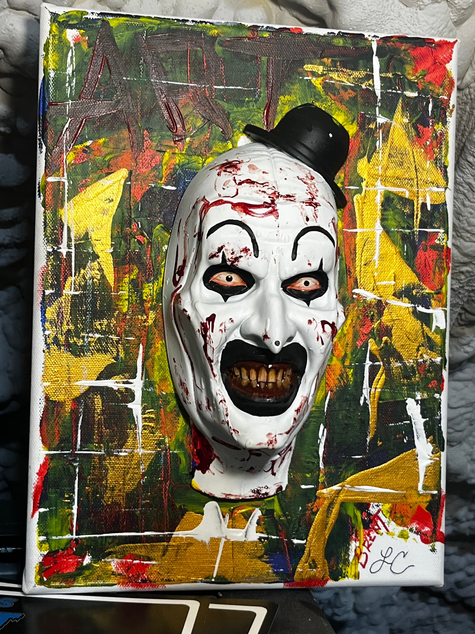 Brentz Dolz Terrifier: Art the Clown (Color) 3D Wall Art 9x12