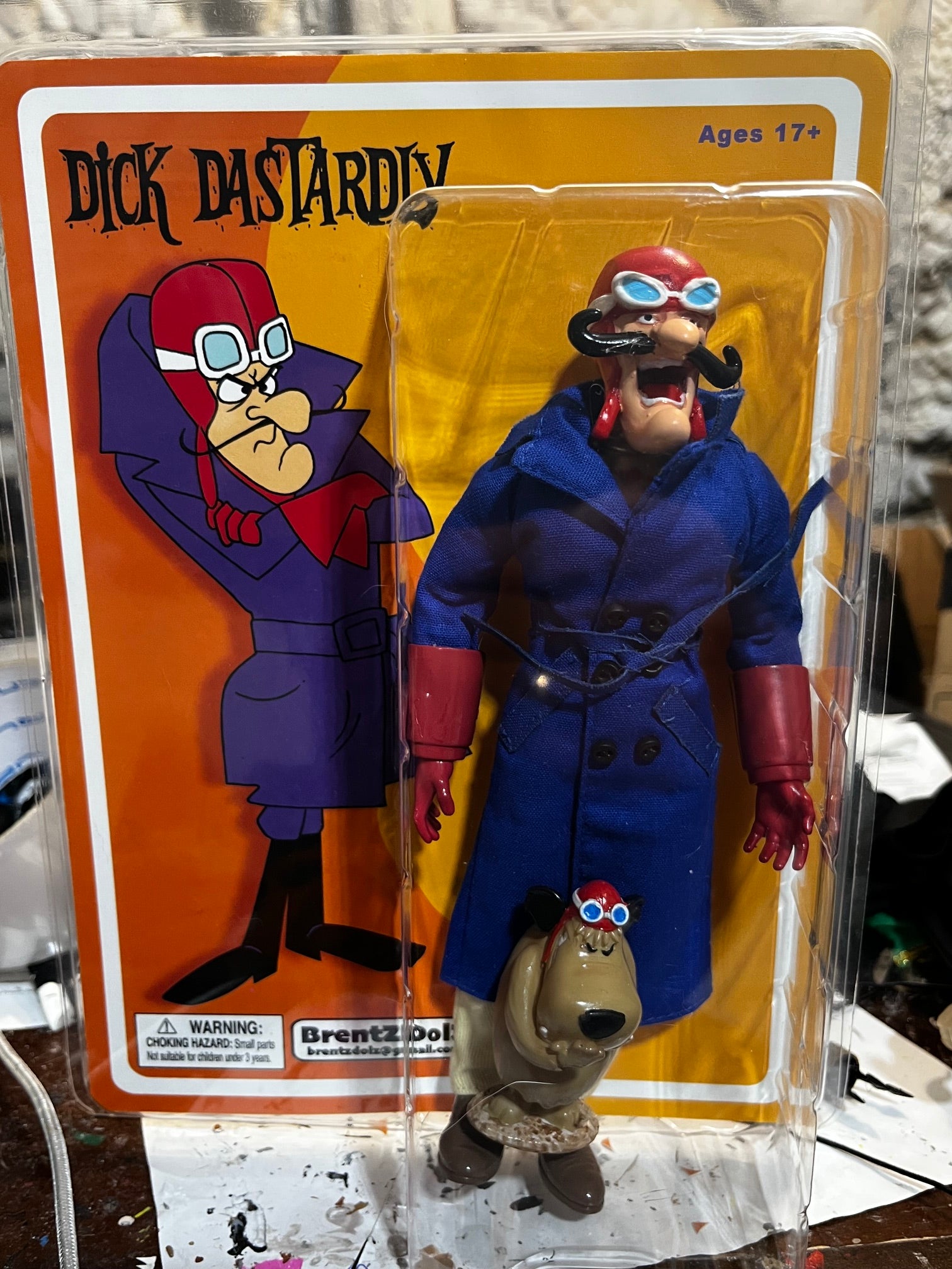 Brentz Dolz Wacky Races - Dick Dastardly & Muttley 8" Art Action Figure