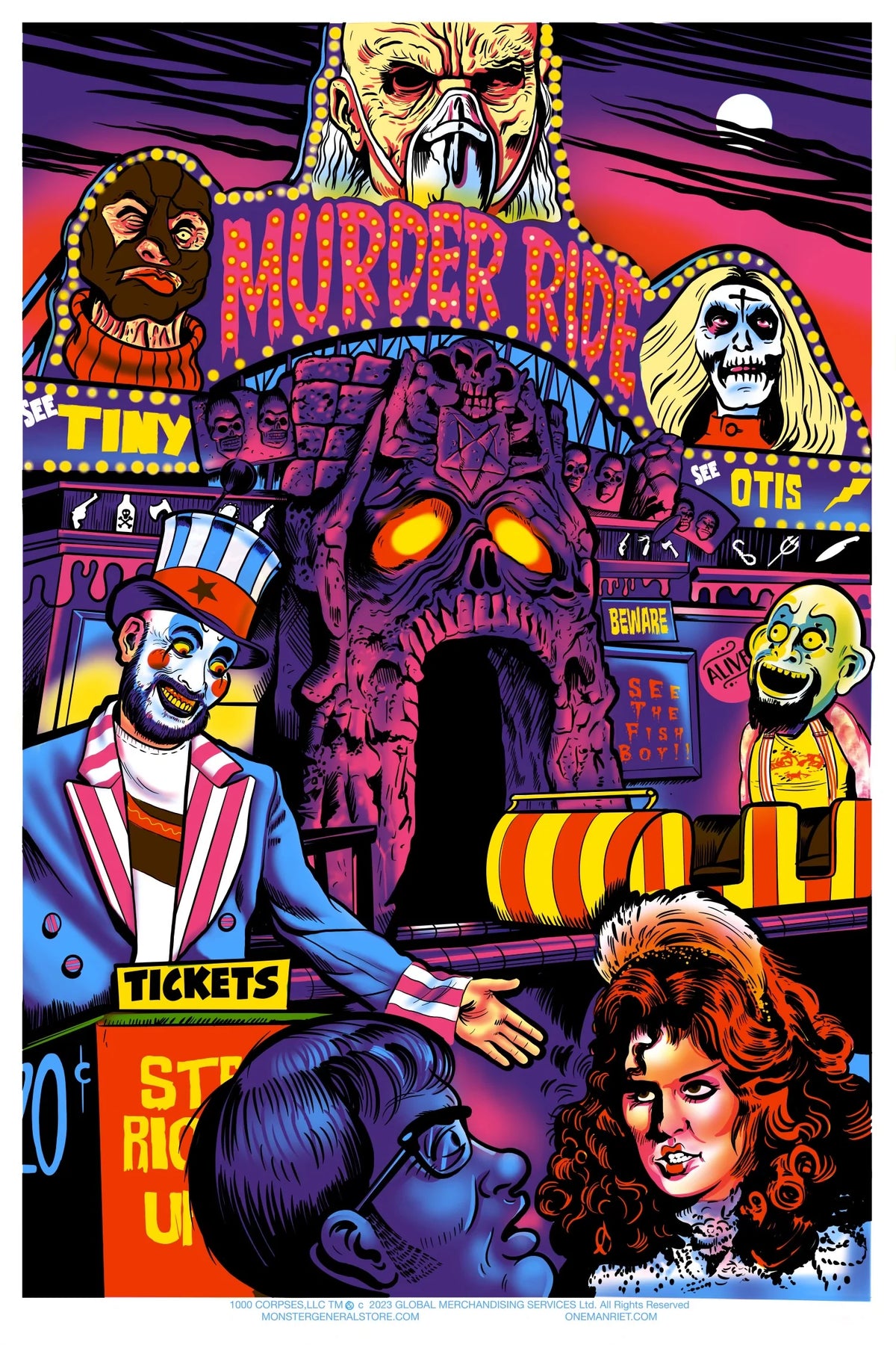 Monster General Store - Rob Zombie: House Of 1000 Corpses Flocked Black Light Poster