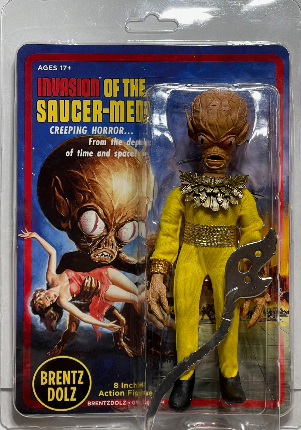 Brent Dolz Invasion Of The Saucer-Men - Alien (Yellow Suit) 8" Action Figure