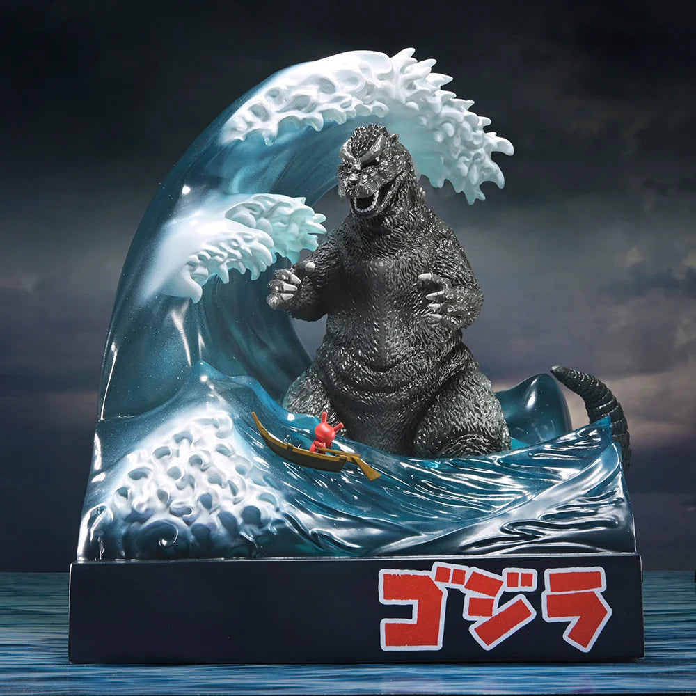 Kidrobot - Great Wave Godzilla with Dunny 8" Resin Art Figure (Limited Edition)