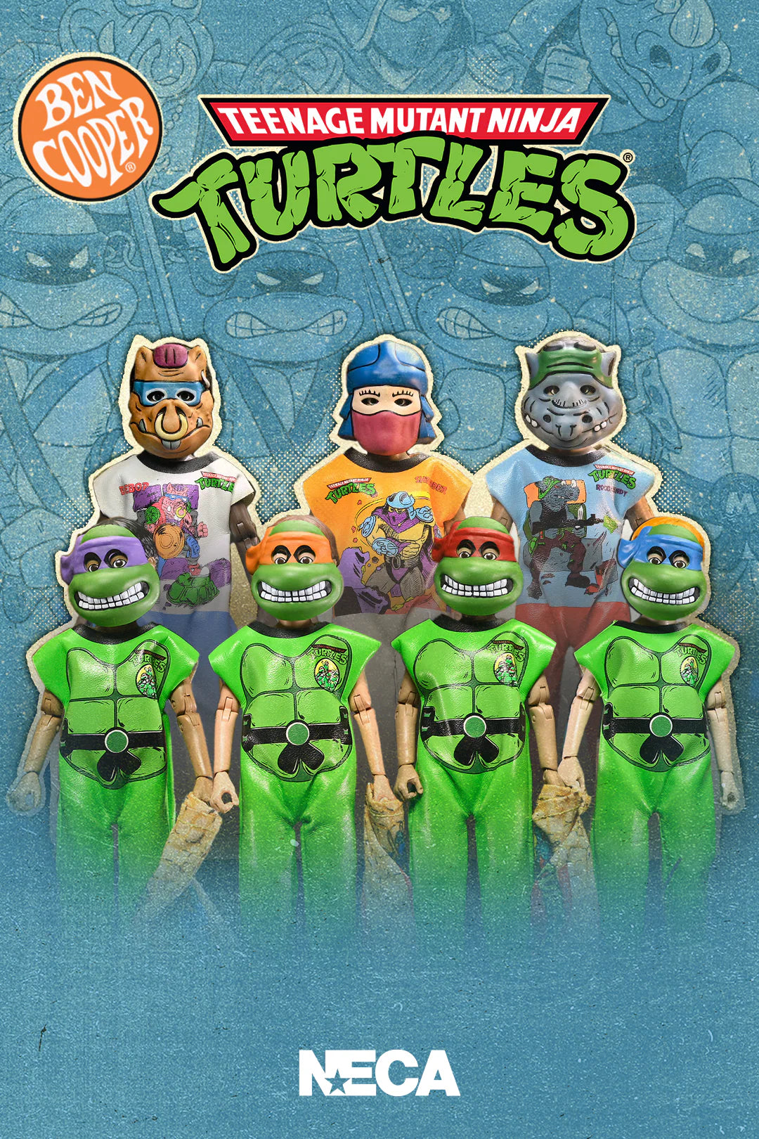 NECA - Ben Cooper Costume Kids Collection - Teenage Mutant Ninja Turtles (1987 Cartoon) Figure Set of 7 (Pre-Order Ships March 2026)