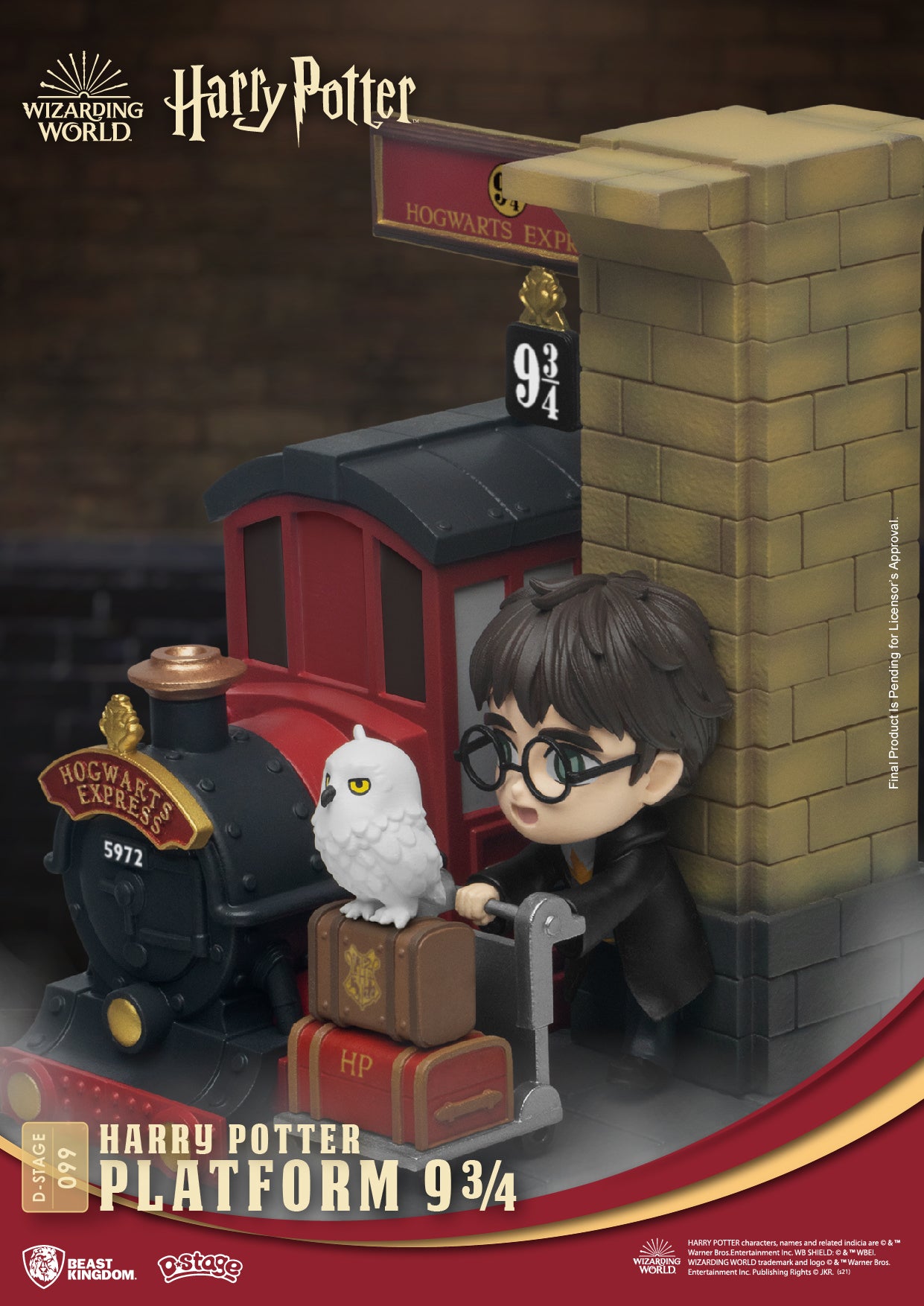 BEAST KINGDOM - HARRY POTTER - PLATFORM 9 3/4  DIORAMA STAGE 6” STATUE