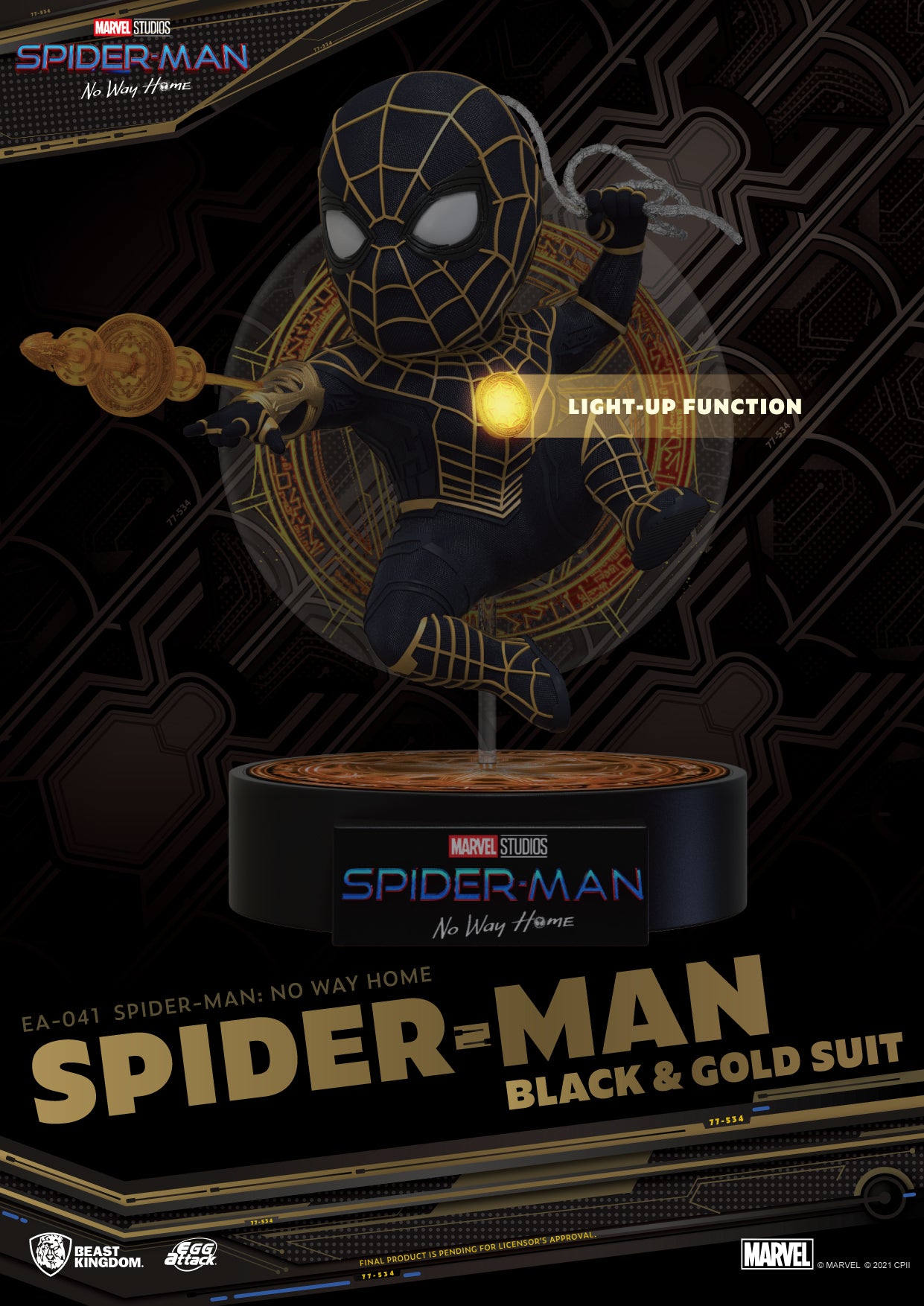 SPIDER-MAN: NO WAY HOME - EGG ATTACK (EA-041) SPIDER-MAN BLACK & GOLD SUIT ACTION FIGURE