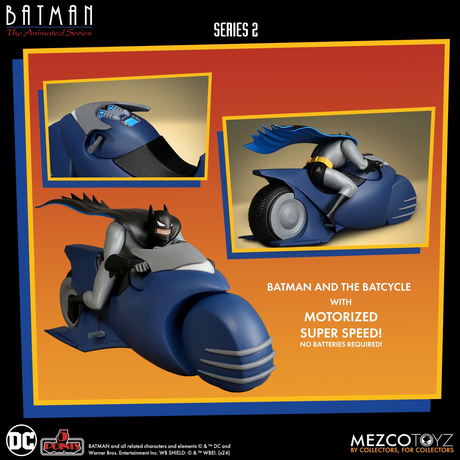 5 Points - Batman: The Animated Series - Batman & Batcycle Set (Pre-Order Ships August 2025)