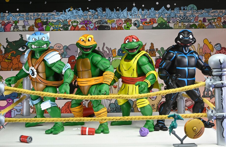 NECA - TMNT: Archie Comics - Stump Wrestling Turtles Action Figure 4-Pack (Pre-Order Ships February 2025)