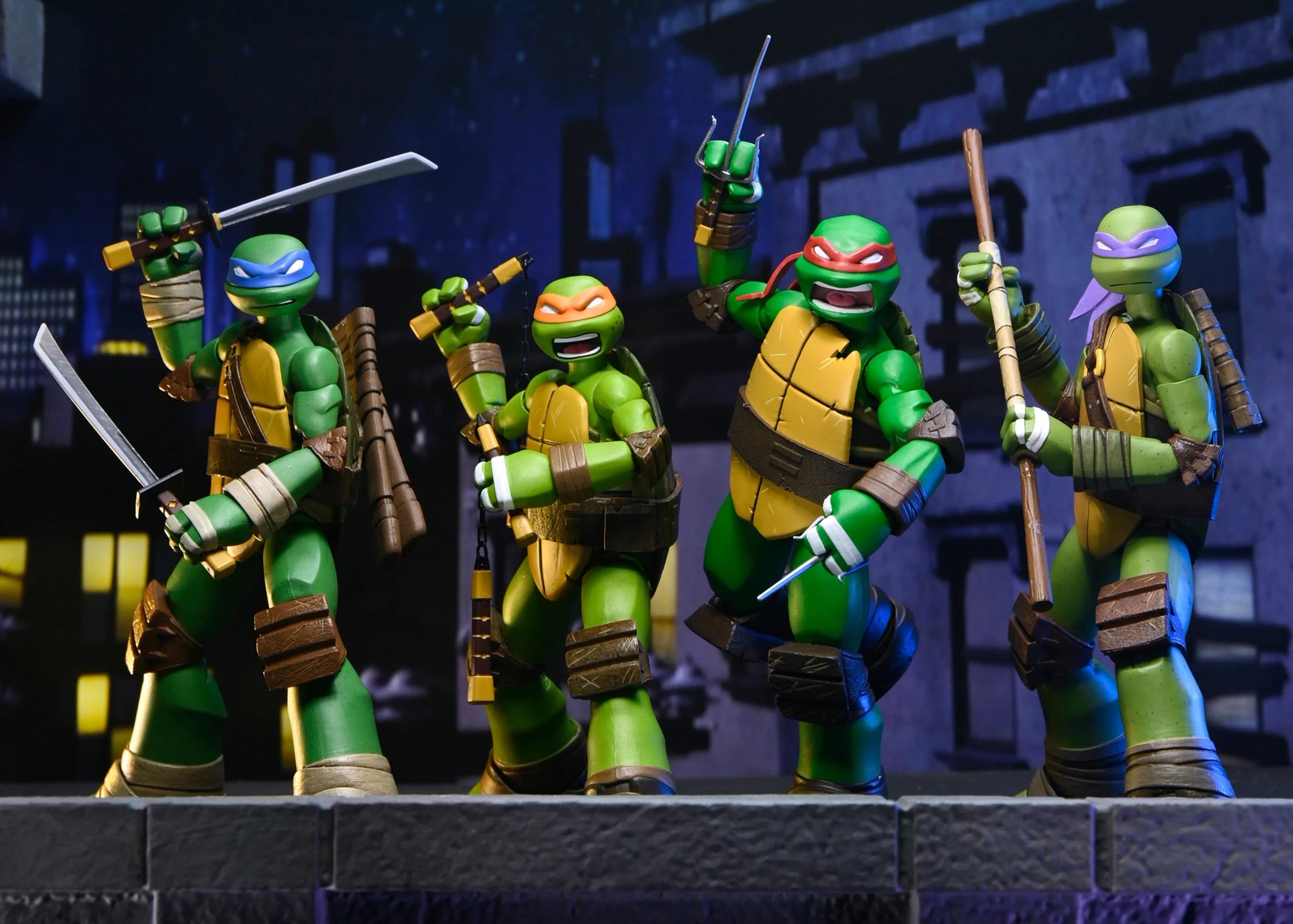 NECA - TMNT (2012 Cartoon Series) 7" Scale Action Figure Bundle 4-Pack