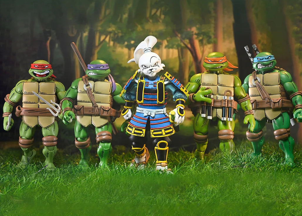 NECA - TMNT Usagi Yojimbo - Ultimate 7” Scale Action Figure Bundle (Usagi, Leonardo, Donatello, Raphael & Michelangelo) (Pre-Order Ships April 2026)