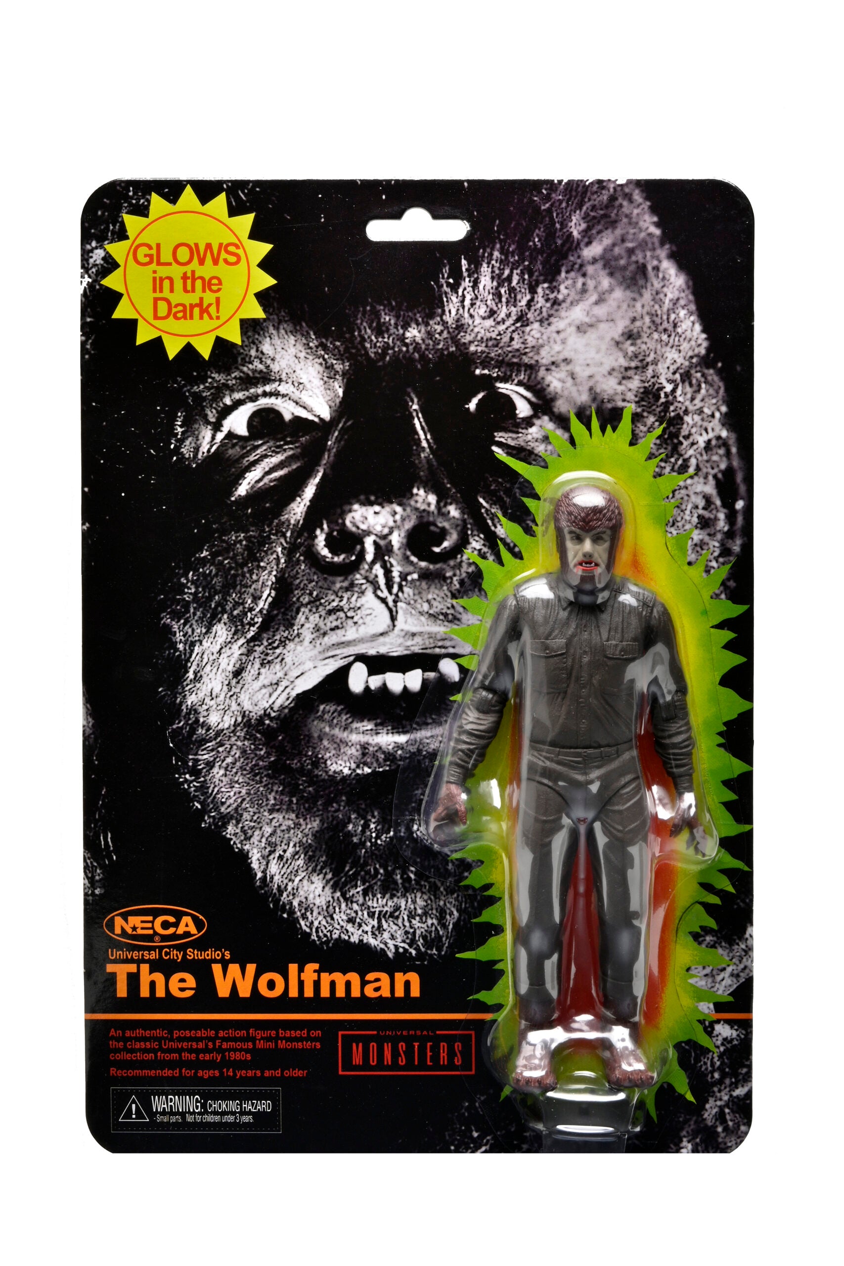 NECA - Universal Monsters - Retro Glow In The Dark Wolfman 7" Action Figure