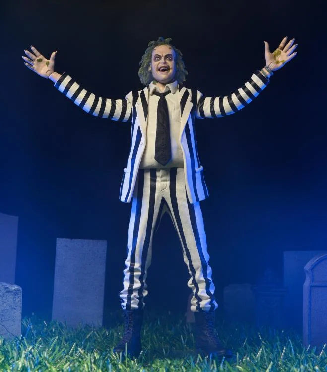 NECA - Beetlejuice (1988) - Beetlejuice (Black & White Suit) on Blister Card 7" Action Figure (Pre-Order Ships October)