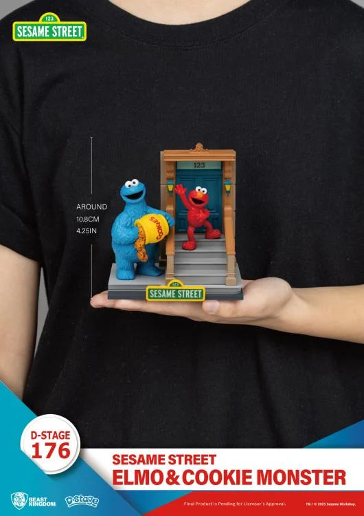 BEAST KINGDOM - Sesame Street D-Stage DS-176 Elmo & Cookie Monster Statue (Pre-Order Ships 1st Quarter 2026)