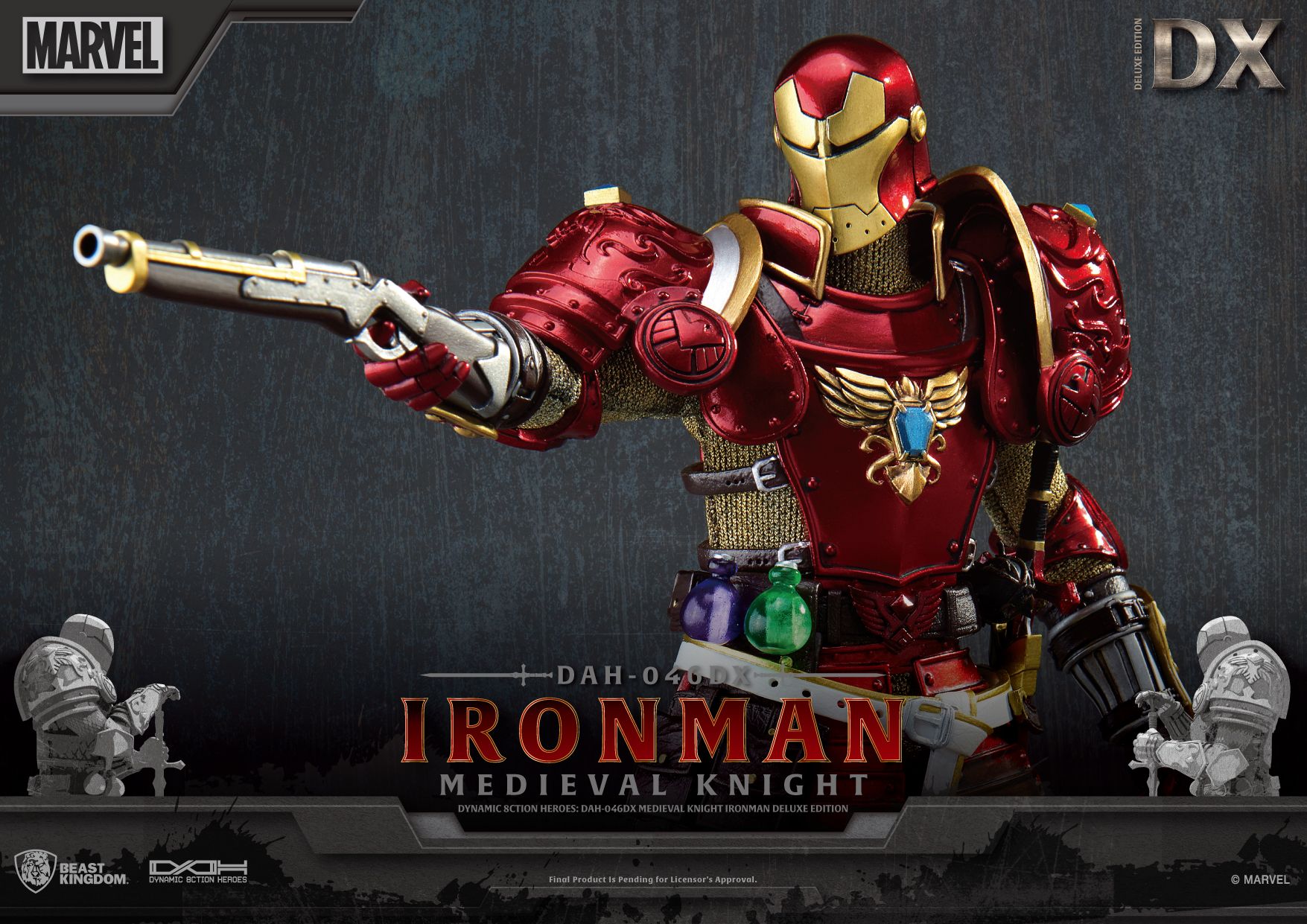 BEAST KINGDOM - MARVEL: MEDIEVAL KNIGHT IRON MAN DYNAMIC 8CTION HEROES (DELUXE VERSION) FIGURE