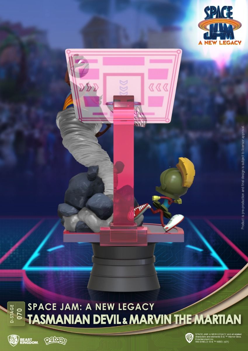BEAST KINGDOM - SPACE JAM A NEW LEGACY: TASMANIAN DEVIL & MARVIN THE MARTIAN DIORAMA STAGE 6" STATUE