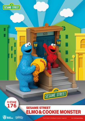 BEAST KINGDOM - Sesame Street D-Stage DS-176 Elmo & Cookie Monster Statue (Pre-Order Ships 1st Quarter 2026)