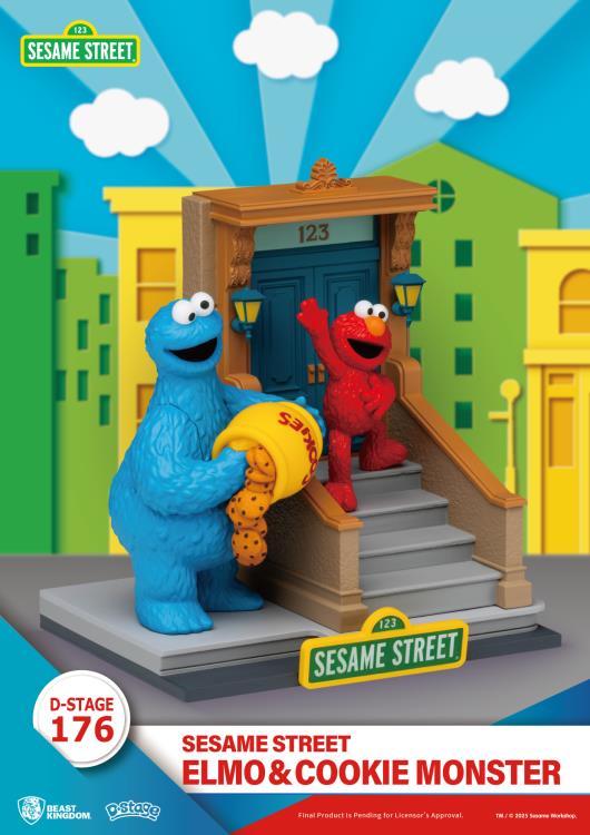 BEAST KINGDOM - Sesame Street D-Stage DS-176 Elmo & Cookie Monster Statue (Pre-Order Ships 1st Quarter 2026)