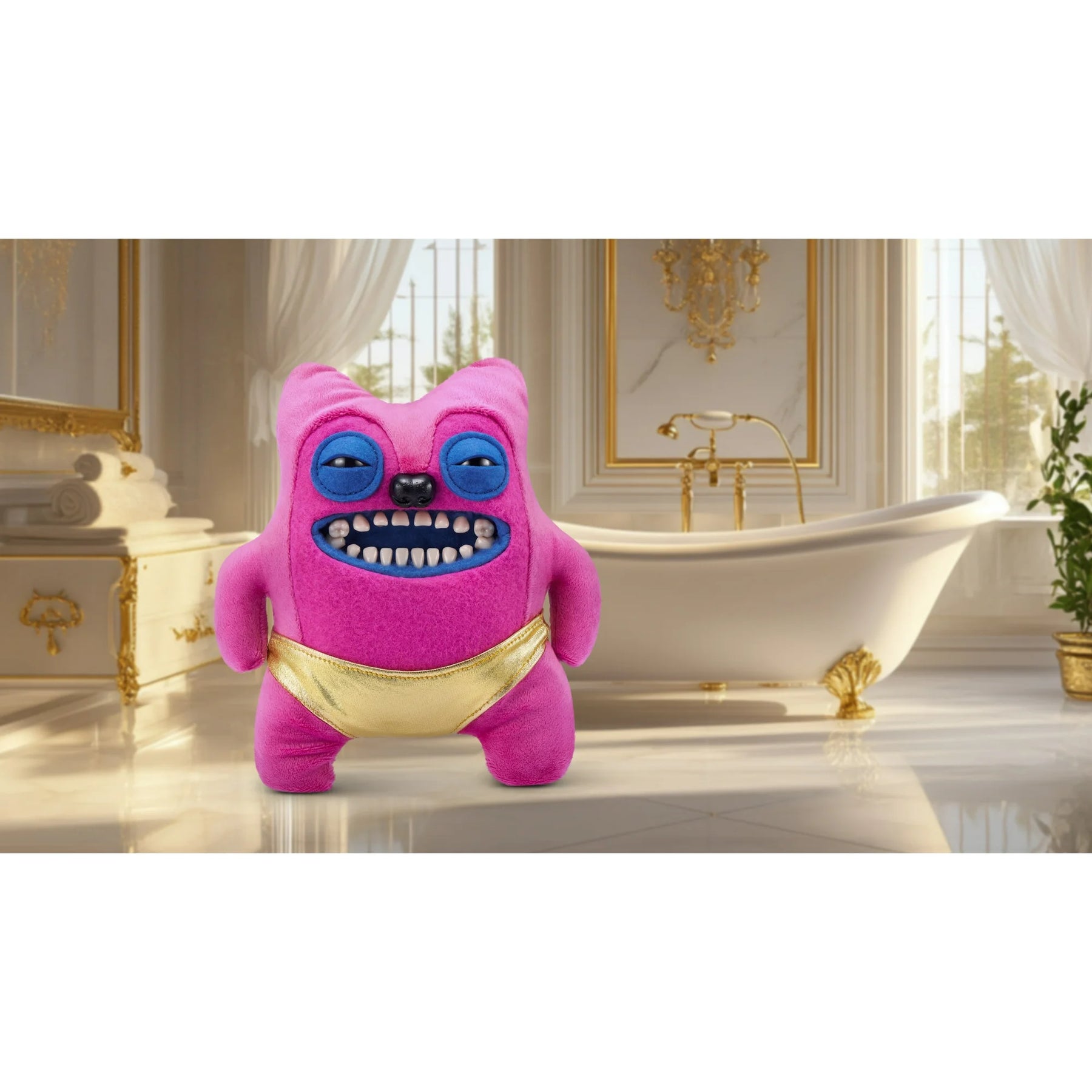 Fuggler -Gold Fuggs - Greedy Grinner  -  9" Plush Figure