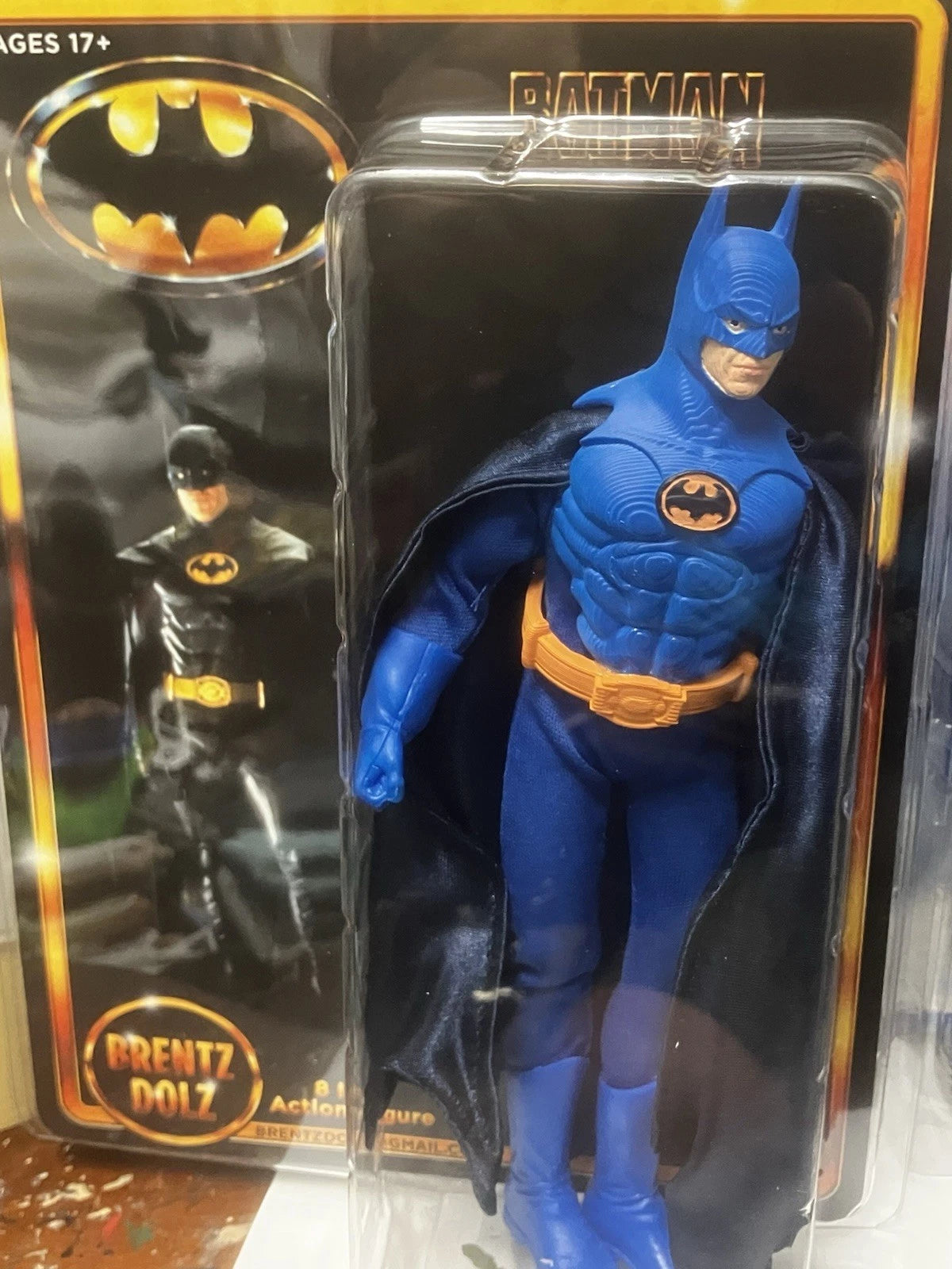 Brentz Dolz Batman (1989 Film) - Michael Keaton (Blue Version) 8" Art Action Figure