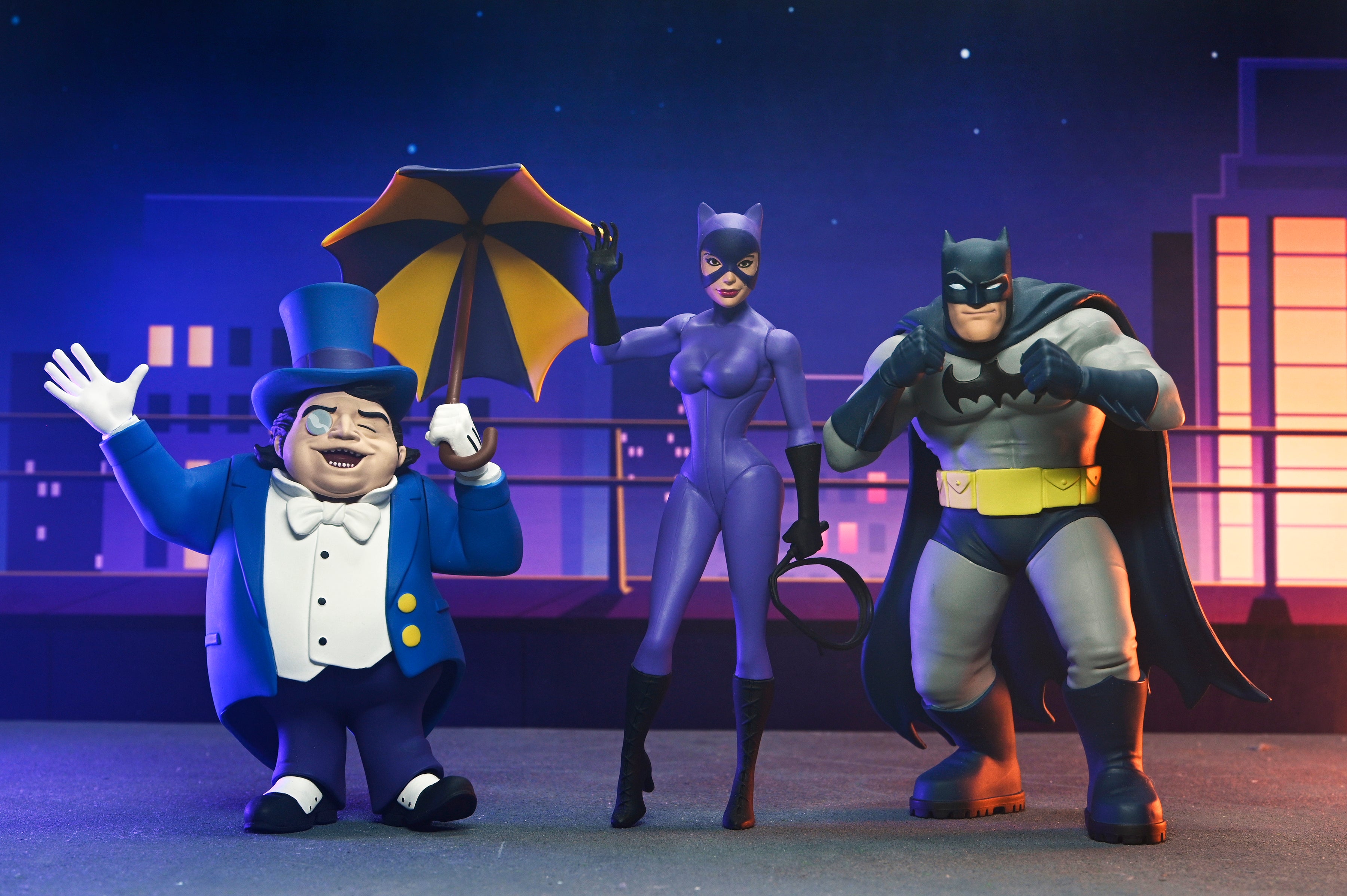 NECA - Toony Comics - DC Comics (Series 2) (Batman, Catwoman, Penguin) 6" Action Figure Bundle