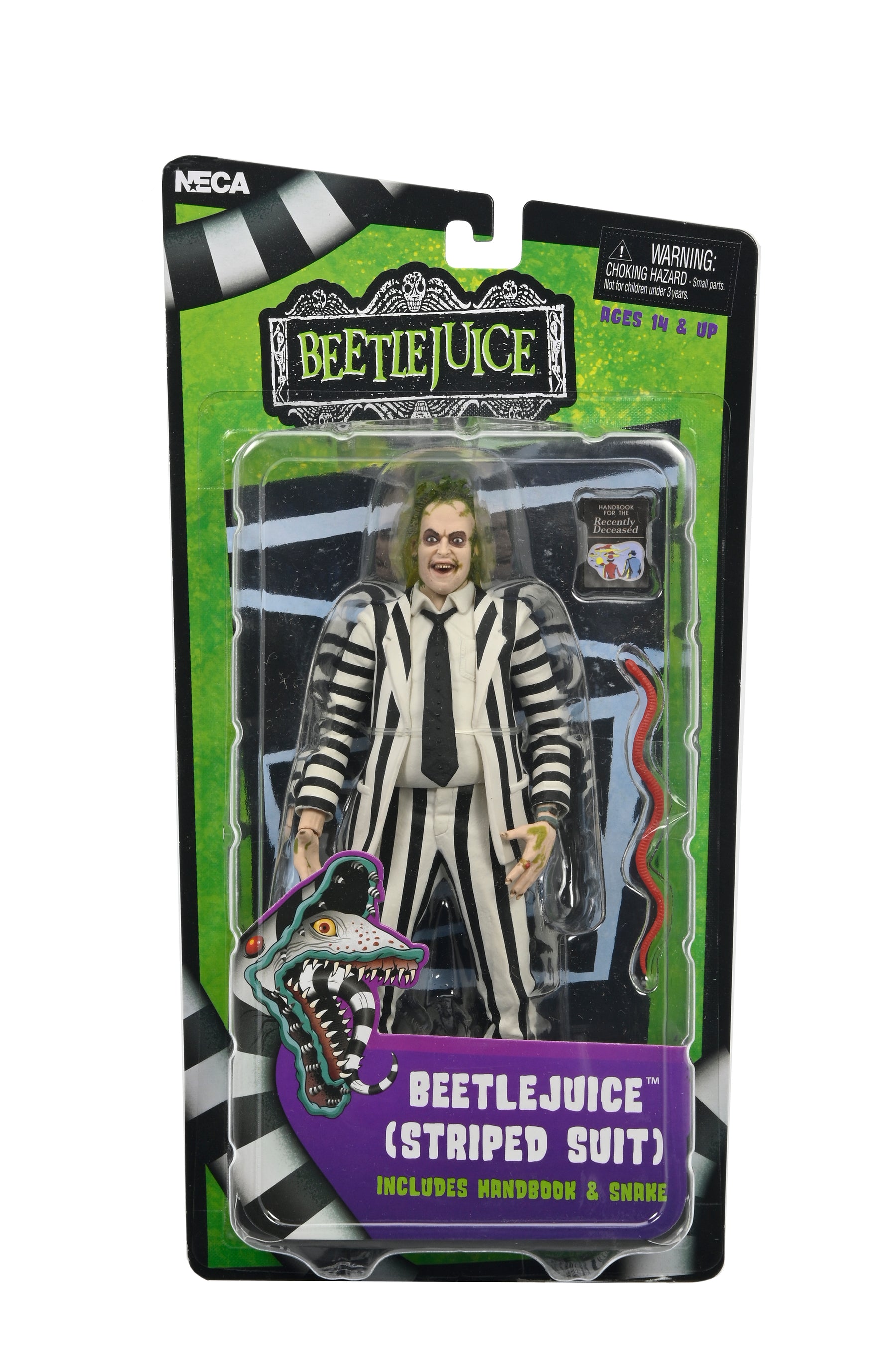 NECA - Beetlejuice (1988) - Beetlejuice (Black & White Suit) on Blister Card 7" Action Figure (Pre-Order Ships October)