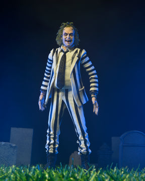 NECA - Beetlejuice (1988) - Beetlejuice (Black & White Suit) on Blister Card 7" Action Figure (Pre-Order Ships October)