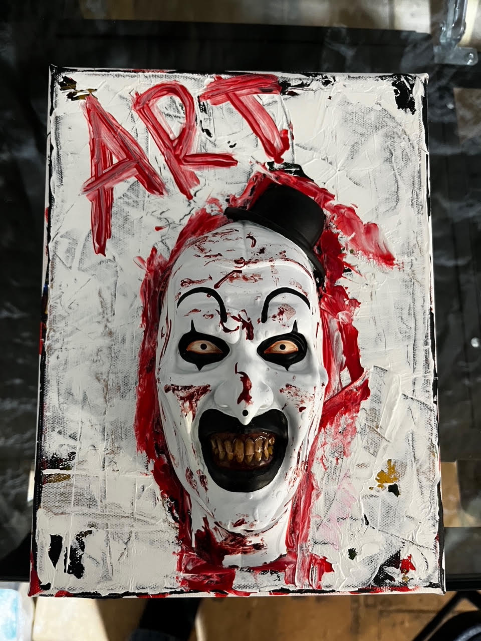 Brentz Dolz Terrifier: Art the Clown (B&W) 3D Wall Art 9x12