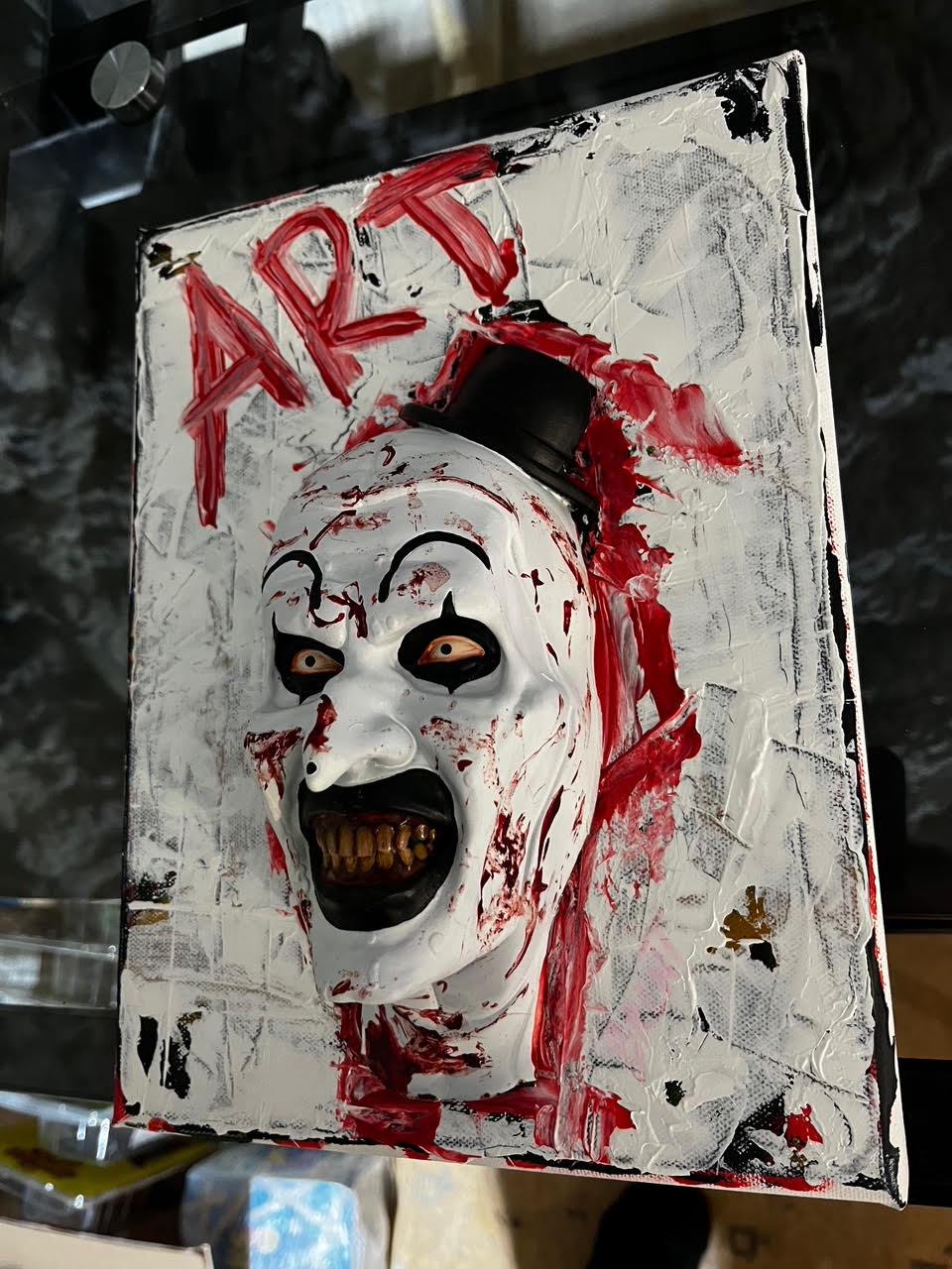Brentz Dolz Terrifier: Art the Clown (B&W) 3D Wall Art 9x12