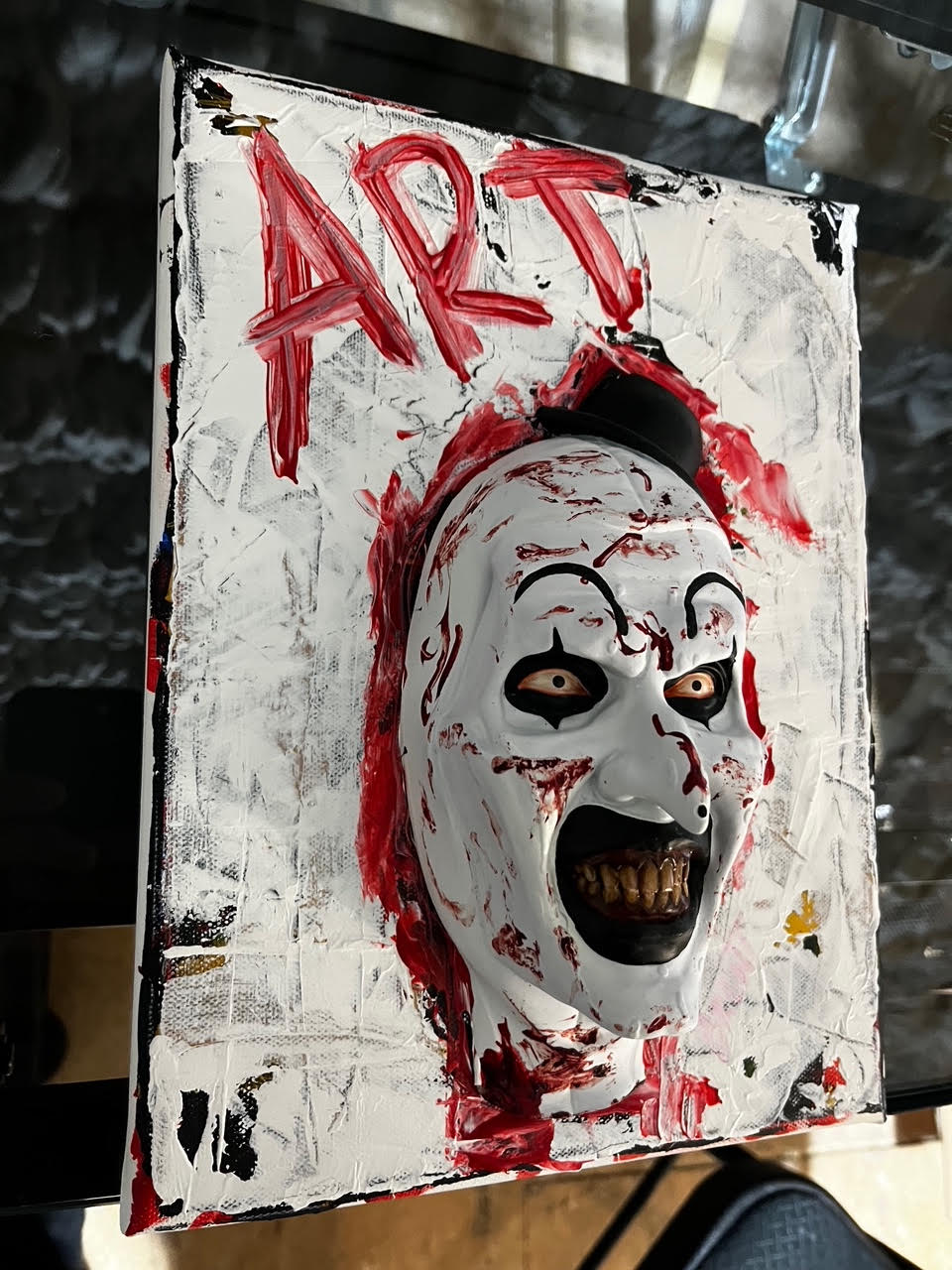 Brentz Dolz Terrifier: Art the Clown (B&W) 3D Wall Art 9x12