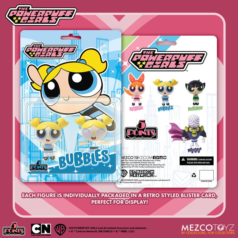5 Points Powerpuff Girls Deluxe Set of 4 Action Figures | Mezco