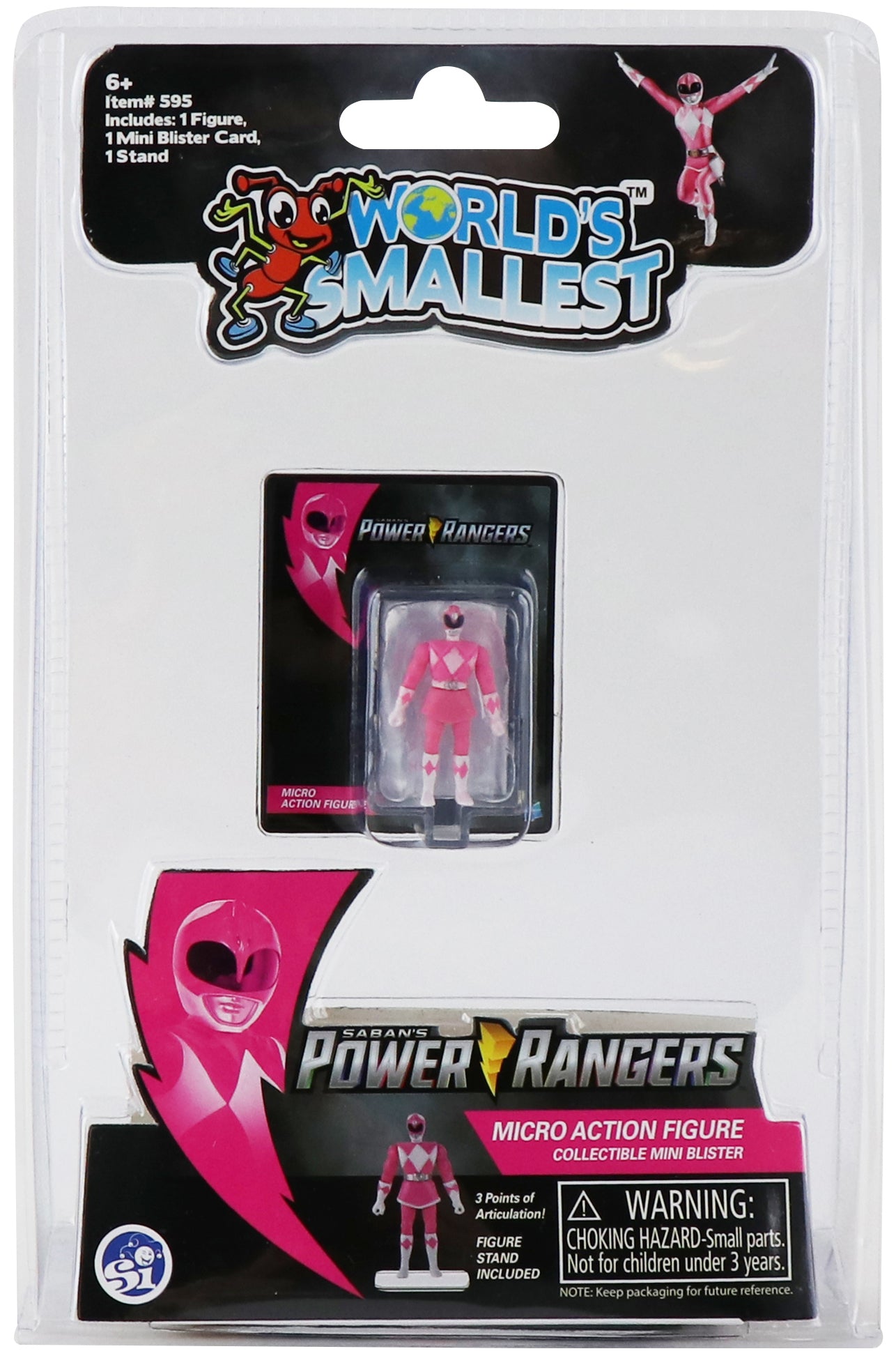 World's Smallest Power Rangers Pink Ranger Micro Action Figure - Zlc Collectibles