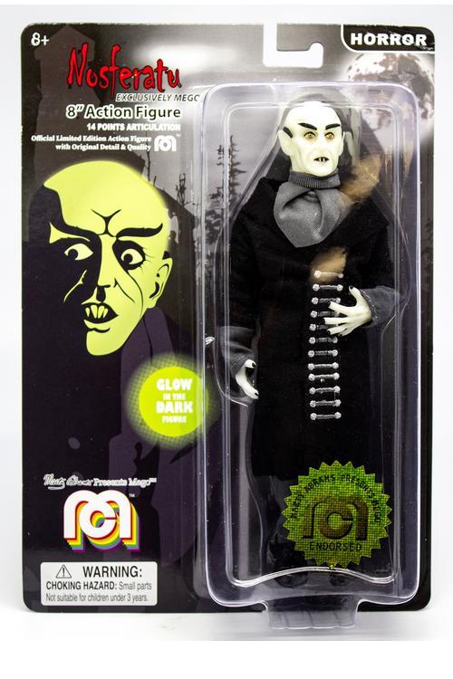 Damaged Package Mego Horror Wave 6 - Nosferatu 8" Action Figure (With Black Coat, Glow In The Dark) - Zlc Collectibles