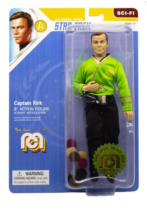 Mego Star Trek Wave 6 - Captain Kirk 8" Action Figure (Green Shirt, With Tribbles) - Zlc Collectibles