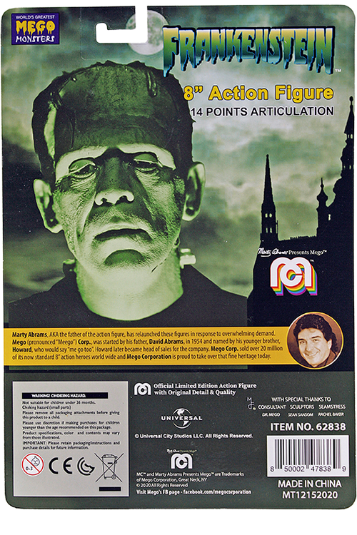 Mego Horror Wave 11 - Universal Monsters Frankenstein 8" Action Figure - Zlc Collectibles