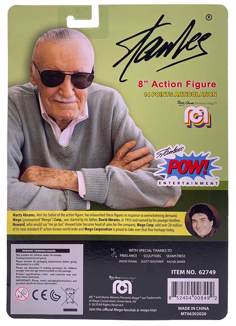 Damaged Package Mego Wave 8 - Stan Lee 8" Action Figure - Zlc Collectibles